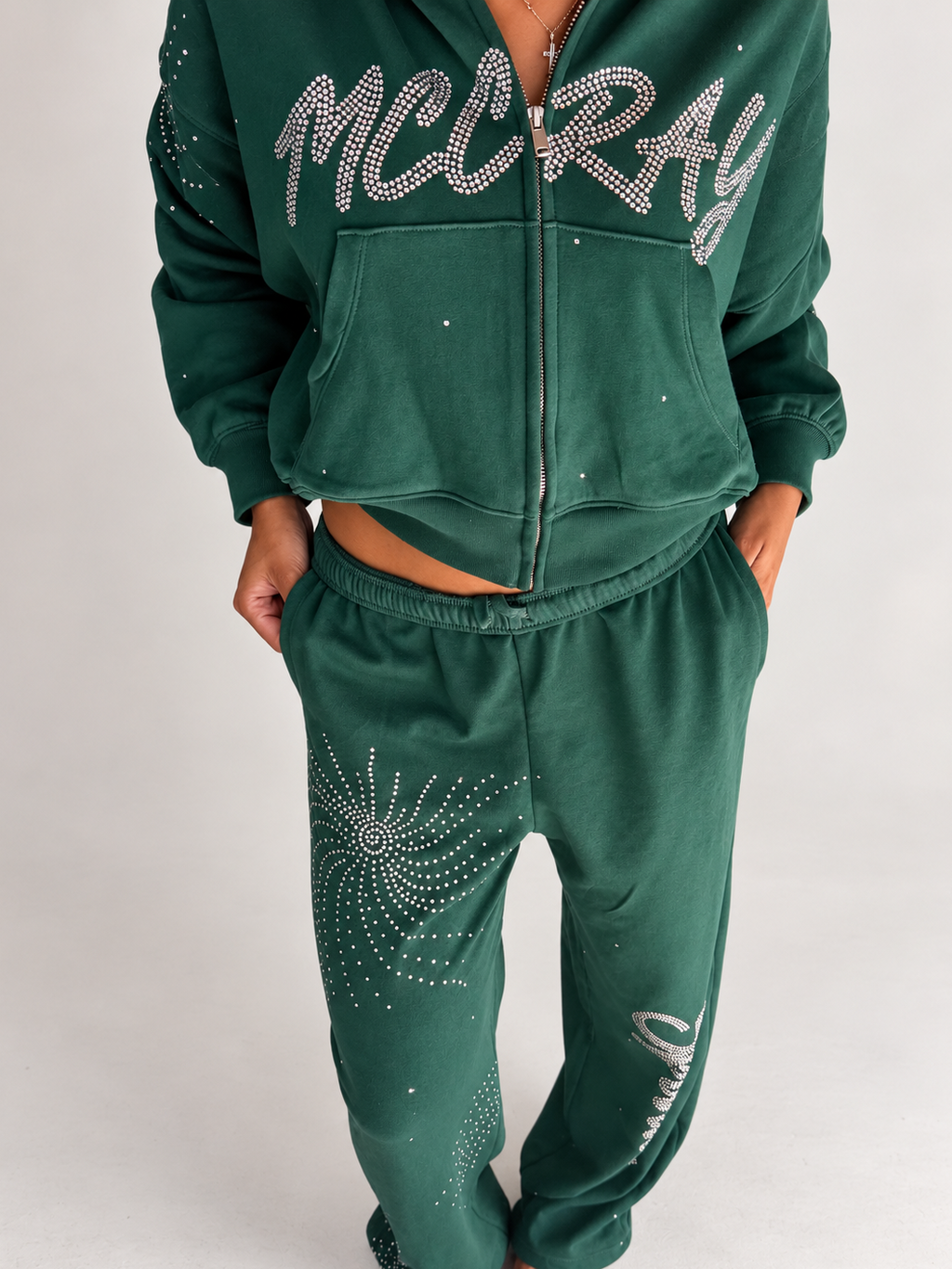 Custom Rhinestone Track Suit