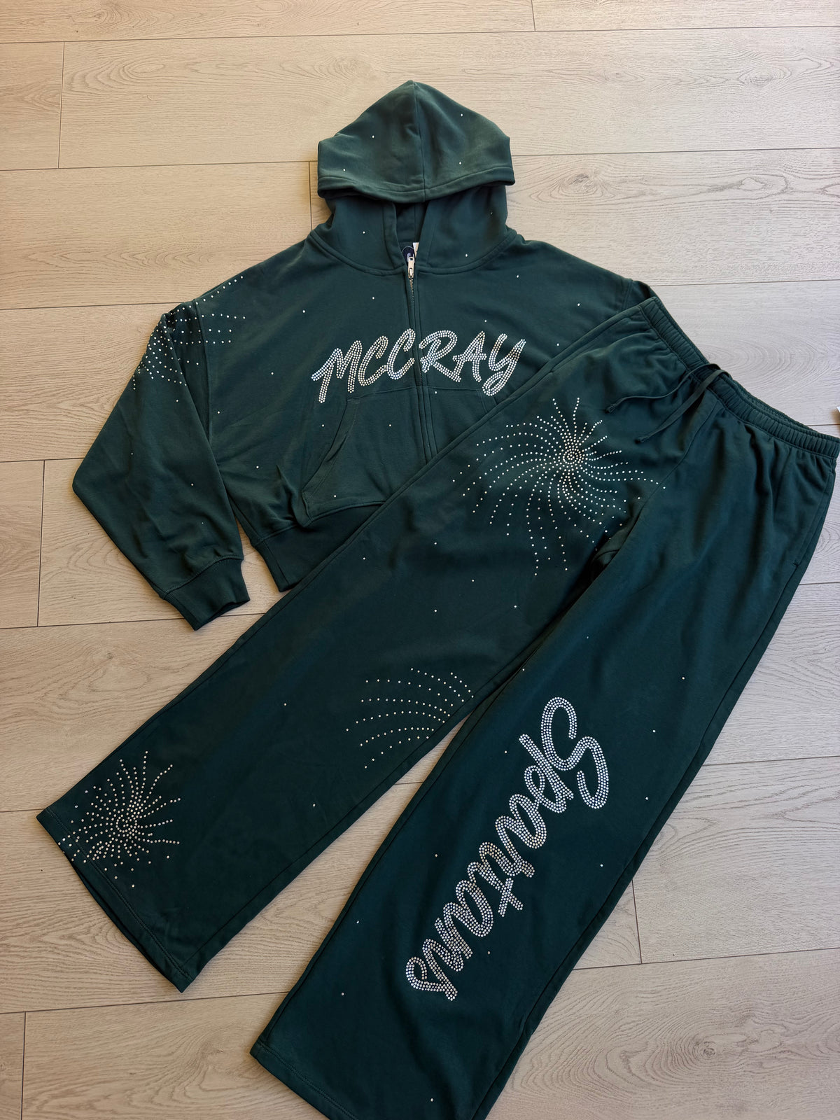 Custom Rhinestone Track Suit